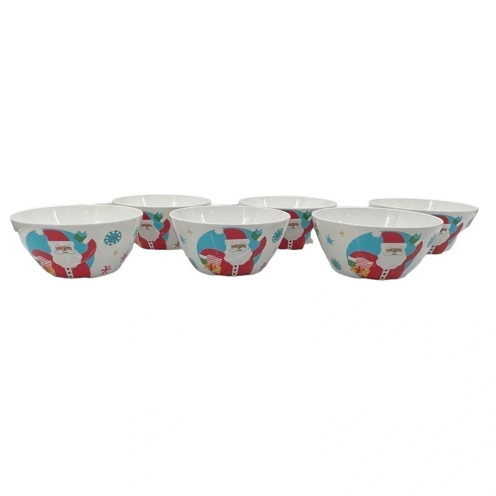 NWT Target Santa Christmas Holiday Plastic Bowls Set Of 6